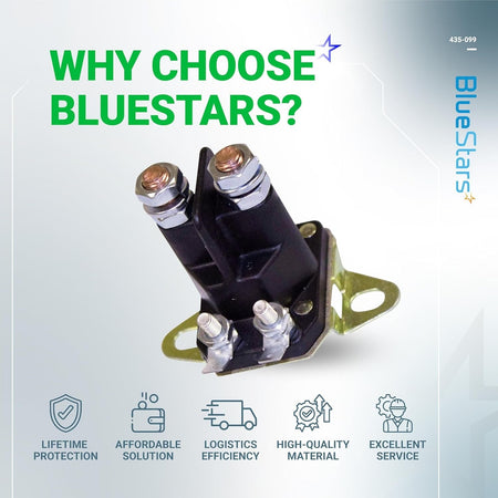 435-099 starter solenoid replacement for Ariens equipment shown on a promotional graphic.