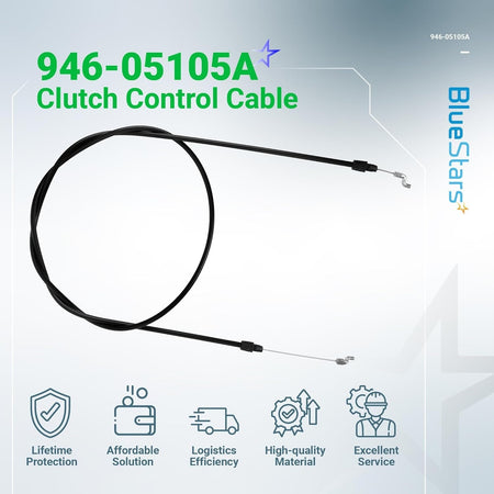 946-05105A clutch control cable for Cub Cadet, MTD, and Craftsman lawn mowers.