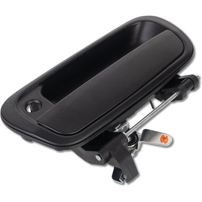 Black tailgate handle for Toyota, part 69090-0C010, shown from an angled perspective with internal latch mechanism.