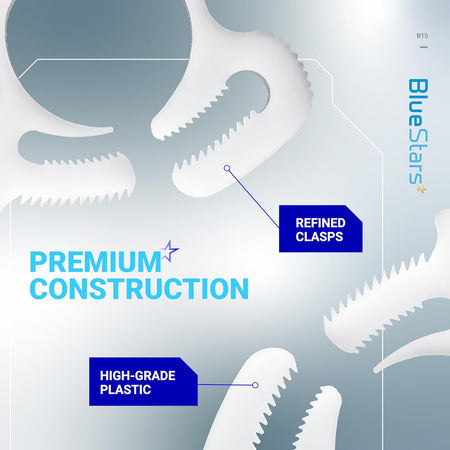 Close-up of B15 sweep hose attachment clasp showing high-grade plastic construction and refined teeth design.