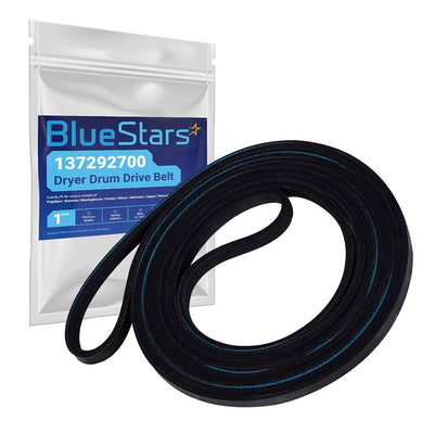 89.5-inch dryer drum drive belt replacement for GE and Frigidaire dryers in BlueStars branded packaging.