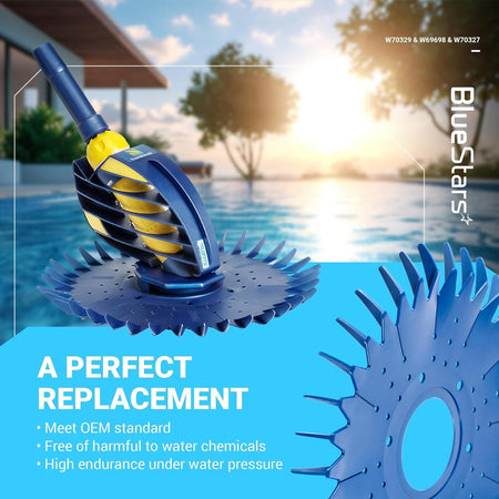 Replacement finned disc and pool cleaner head assembly for Zodiac Baracuda G2, G3, G4, and Ranger 1500 models.