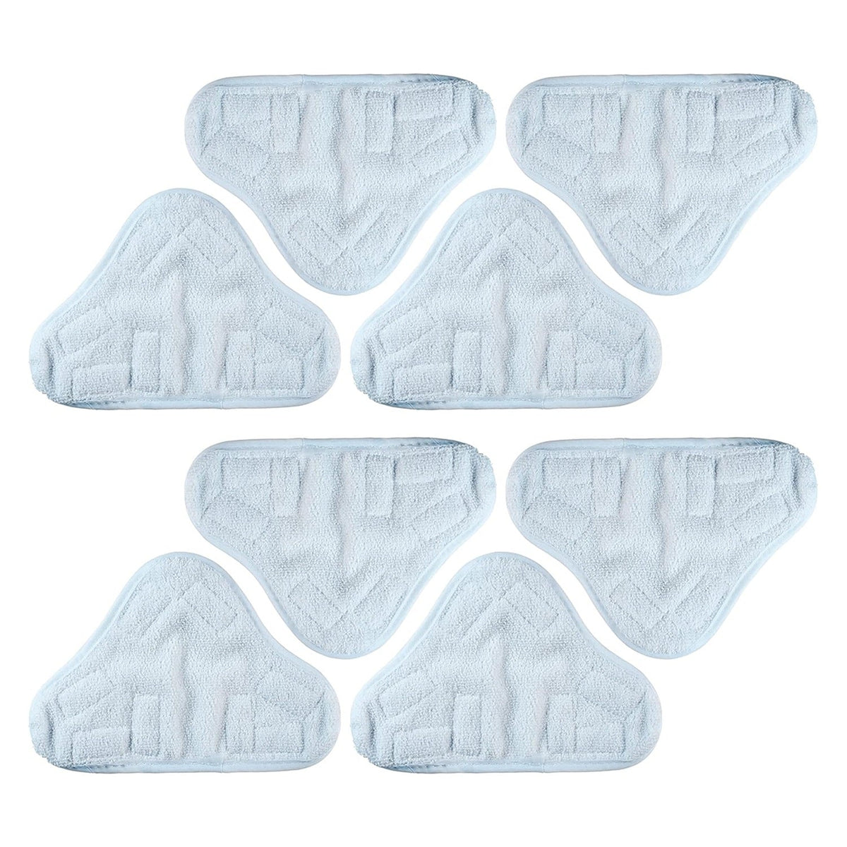 Set of 8 triangular microfiber replacement pads for X-Series steam mops.