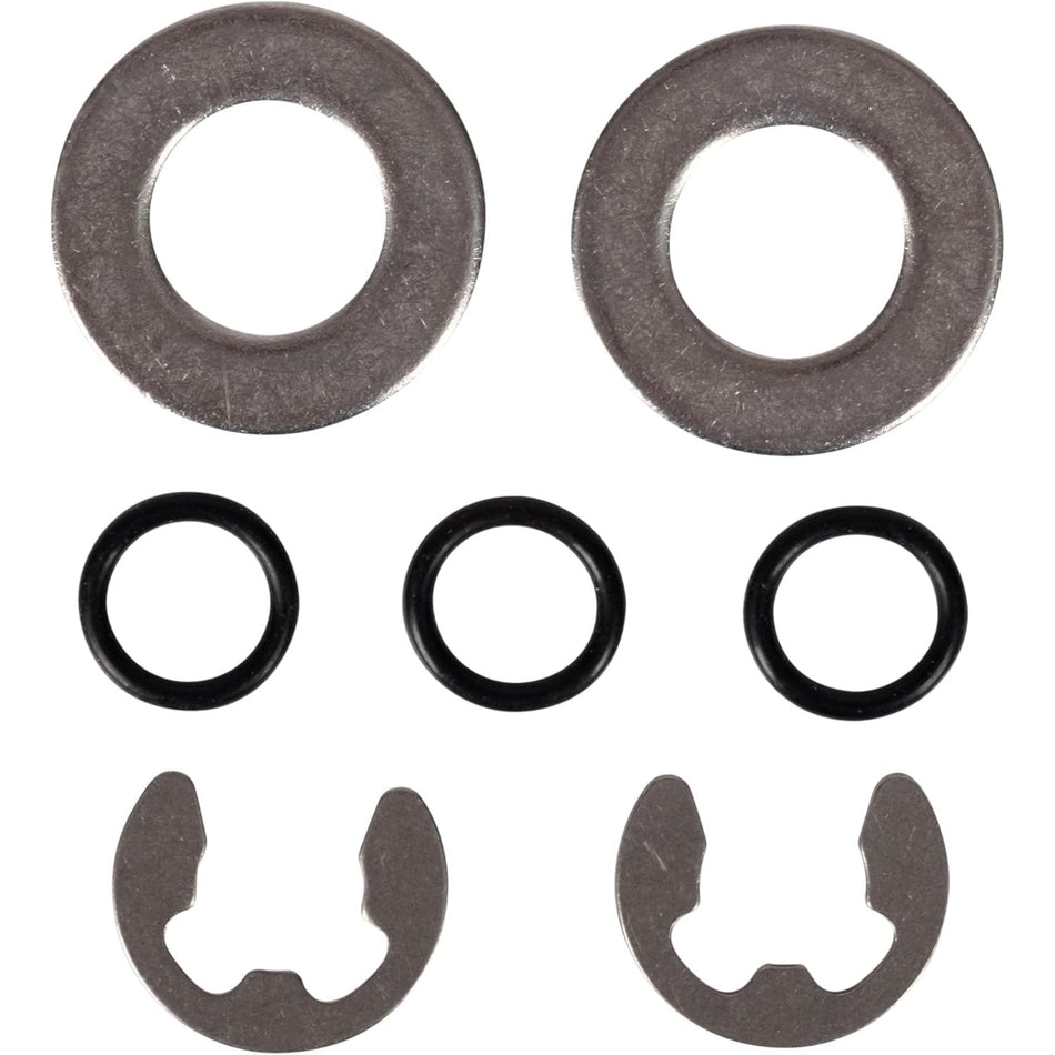 ECX1014A Perflex bump shaft kit components including metal washers, rubber O-rings, and E-clips.