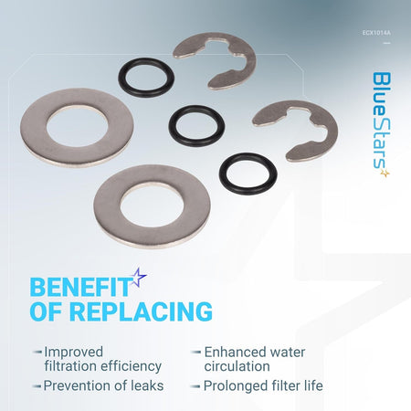 ECX1014A Perflex bump shaft kit components including metal washers, O-rings, and retaining clips.