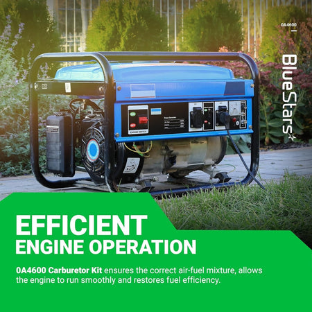 Blue portable power generator used with 0A4600 Nikki carburetor for efficient engine operation.