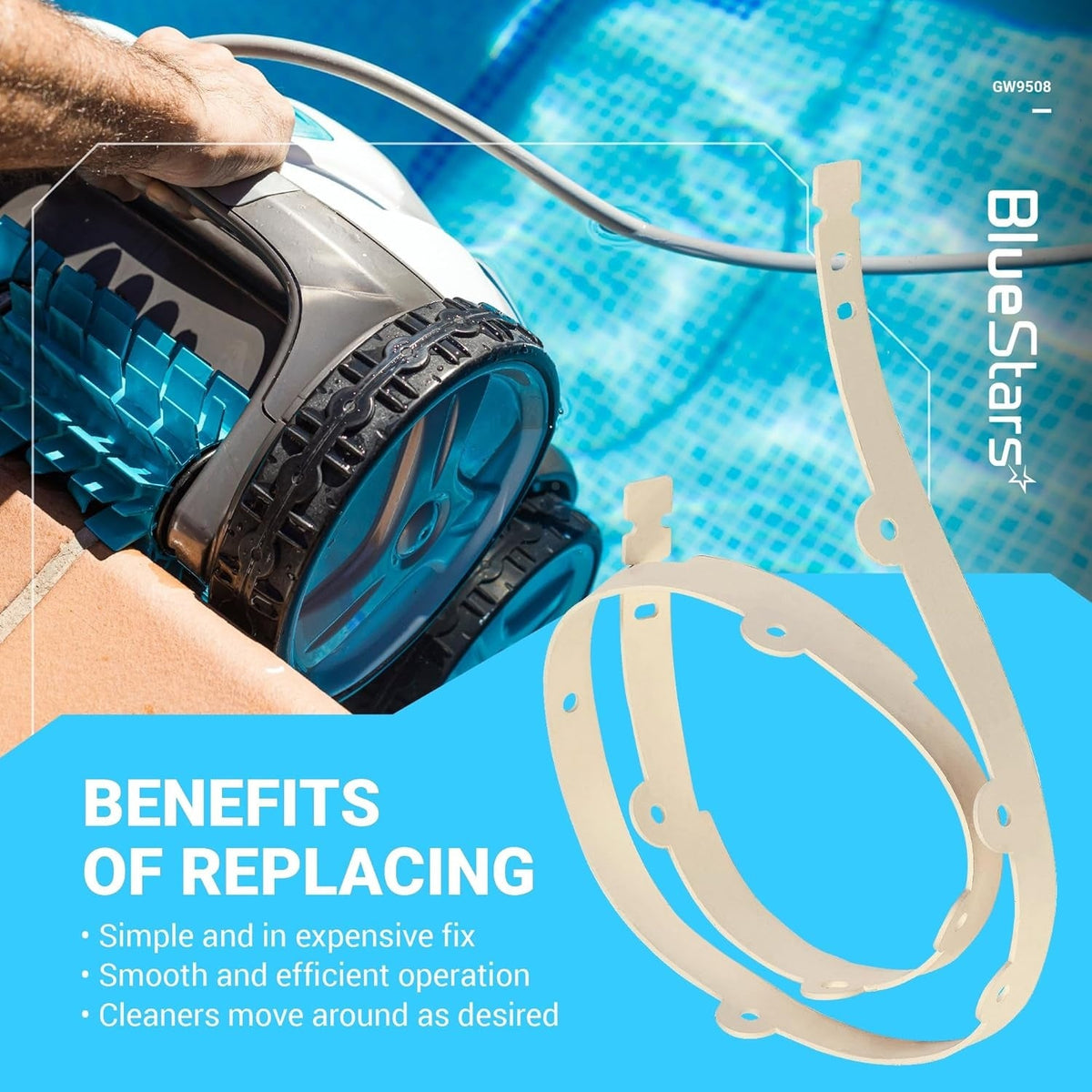 GW9508 pool cleaner vacuum skirt replacement for Pentair Kreepy Krauly Great White and Dorado cleaners.