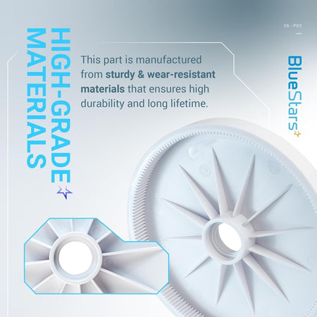 Close-up of C6 large replacement wheel for Polaris pool cleaners highlighting high-grade durable material construction.