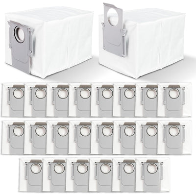 QV 35A Qrevo replacement dust bags, 24-pack shown with two assembled bags and remaining bags arranged below