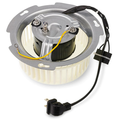 8832NA blower motor assembly with white plastic fan cage, mounting bracket, and electrical power cord.
