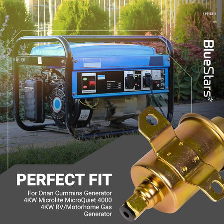 149-2311 electric 12V fuel pump for Onan Cummins generators shown in a close-up product view.