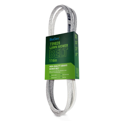 BlueStars 793828 replacement deck belt for Hustler lawn mowers in retail packaging.