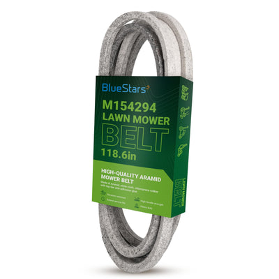 M154294 replacement deck belt for John Deere 42-inch EzTrak mowers in branded packaging.