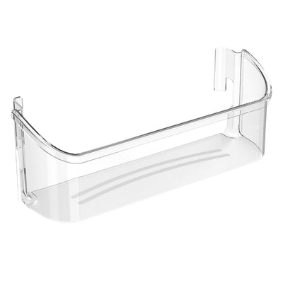 240323002 refrigerator bottom clear door shelf bin, shown as a plain product photo
