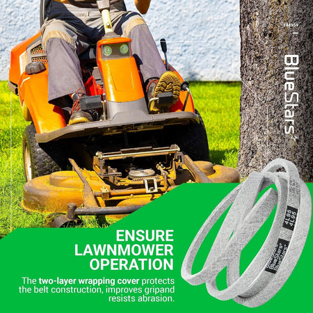 144959 mower deck belt replacement for Craftsman and Poulan 42-inch lawn mowers shown with product features.
