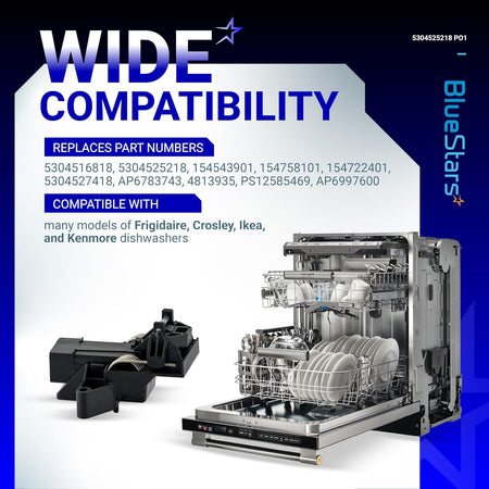5304525218 dishwasher door latch compatibility chart showing replacement part numbers and compatible dishwasher models.