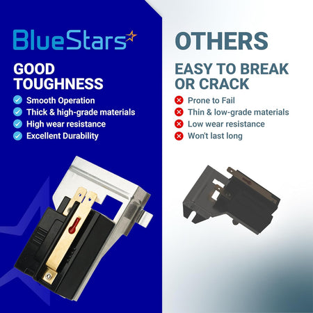 338906 Gas Dryer Flame Sensor comparison graphic showing BlueStars and other sensor designs
