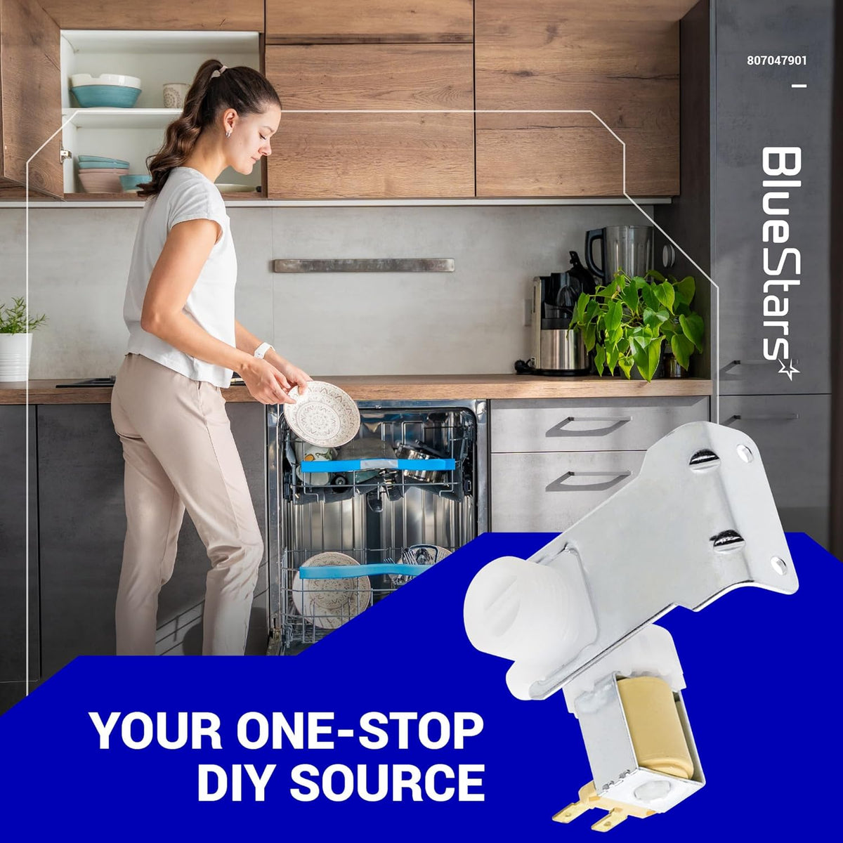 807047901 dishwasher water inlet valve replacement for Frigidaire and Kenmore dishwashers.