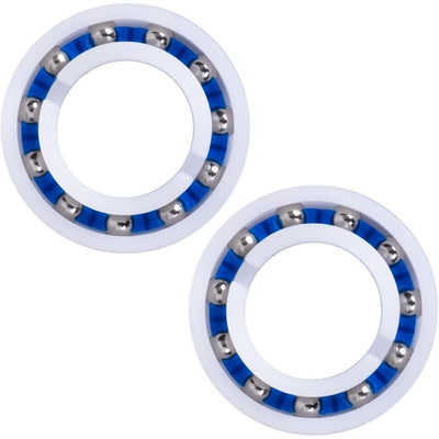 Two R0527000 replacement wheel bearings for Zodiac MX8 and MX6 pool cleaners.