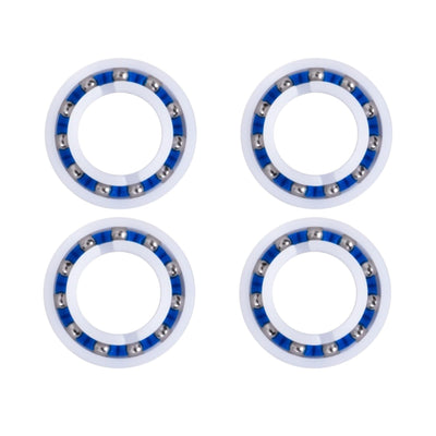 Set of four R0527000 replacement wheel bearings for Zodiac MX8 and MX6 pool cleaners.