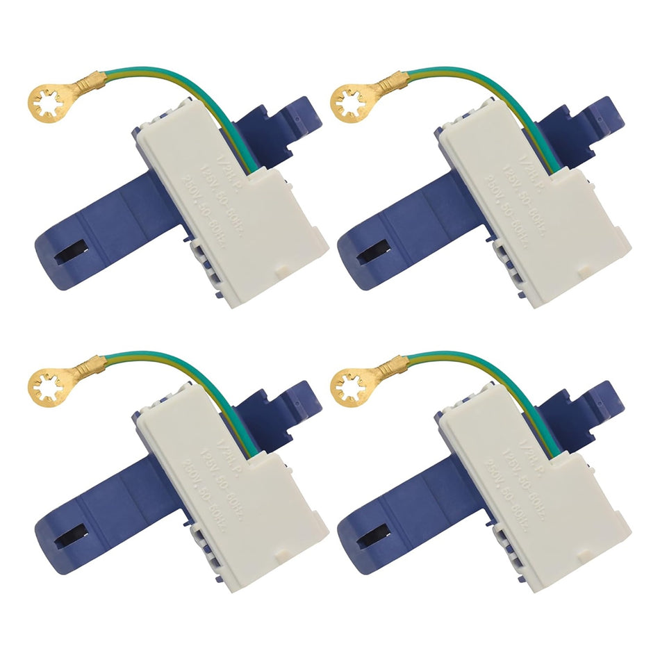 Pack of four 8318084 washer lid switches for Whirlpool, Kenmore, and Maytag washing machines.