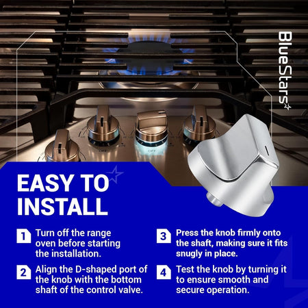 W11366438 gas range control knob installation guide showing steps to replace Whirlpool stove knobs.