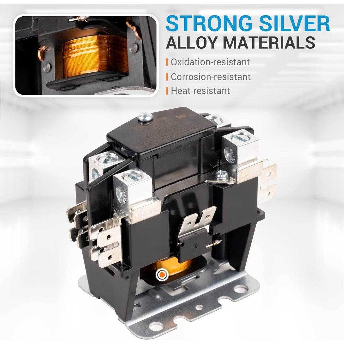 40 Amp 1 pole contactor with 24VAC coil and silver alloy internal components.