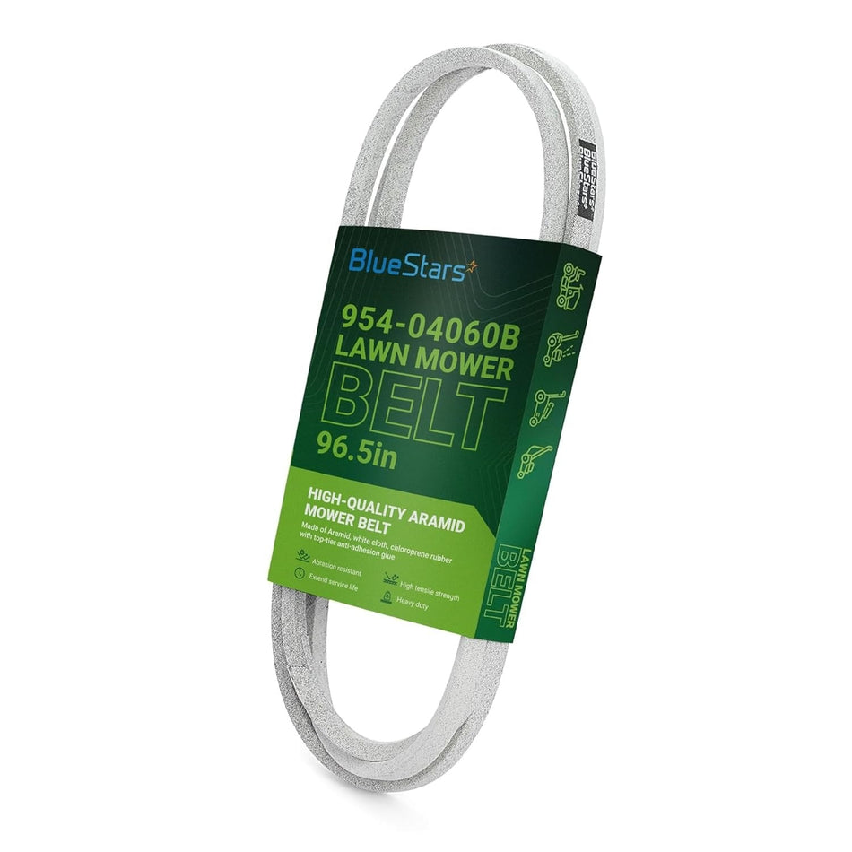 954-04060B deck drive belt for 42-inch lawn mowers in branded BlueStars packaging.