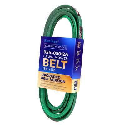 Green 954-05012A replacement deck belt for 48-inch MTD and Cub Cadet mowers in branded packaging.