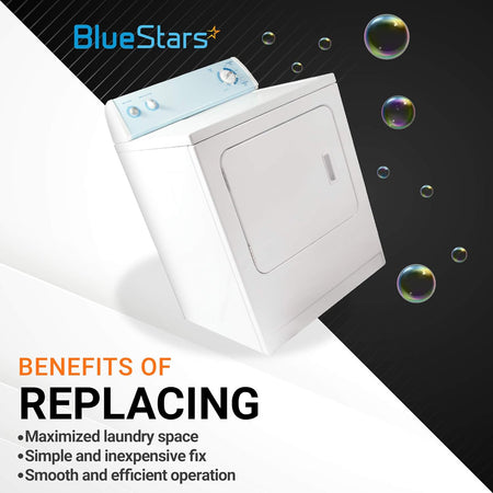 White clothes dryer for 8572546 washer dryer stacking kit installation.