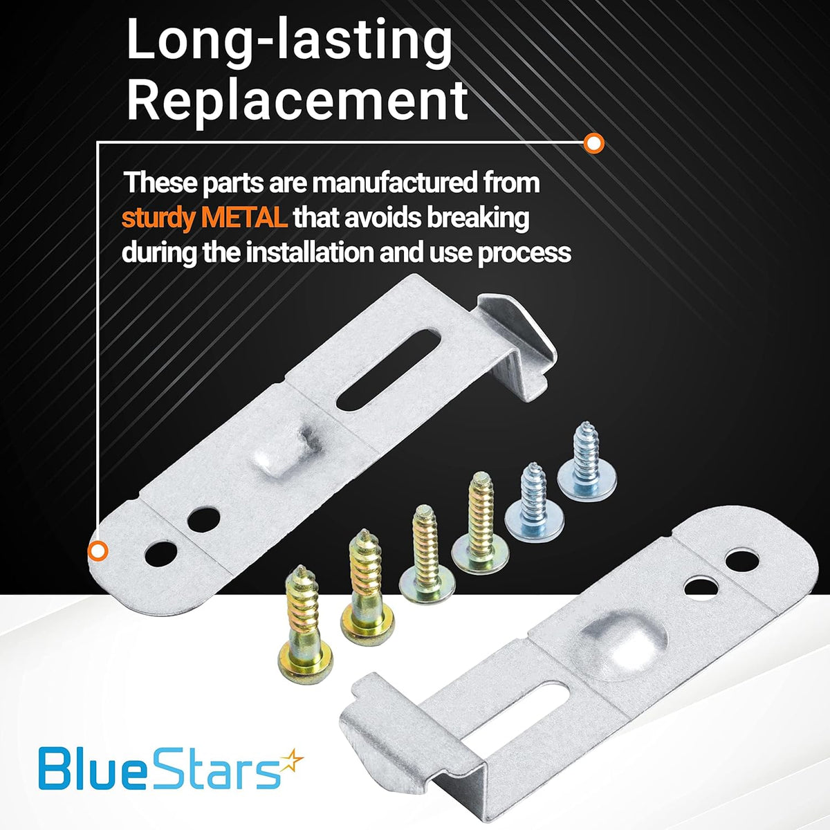 DD94-01002A dishwasher mounting bracket kit with two metal brackets and six mounting screws for Samsung dishwashers.