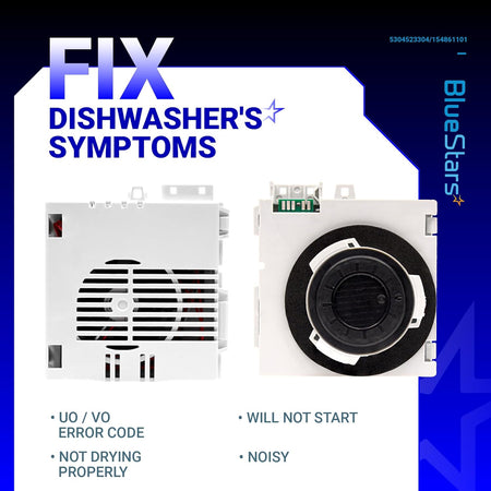Front and back view of 5304523304 dishwasher vent assembly for Frigidaire and Kenmore appliances.