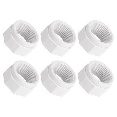 Pack of 6 white replacement feed hose mender nuts for Pentair Legend, Platinum, and Letro pool cleaners.