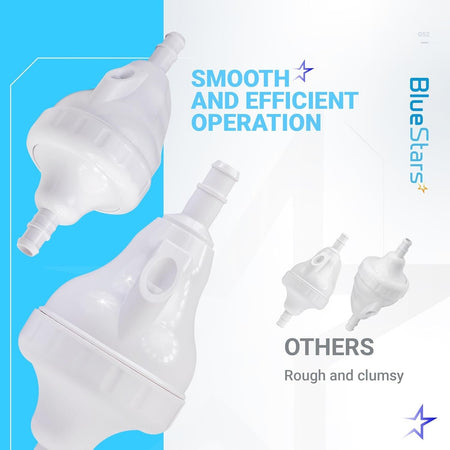 Comparison graphic of G52 backup valve kit for Polaris pool cleaners showing smooth operation vs others.