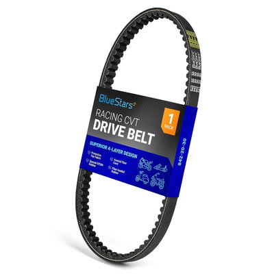 842-20-30 racing CVT drive belt with BlueStars packaging label.