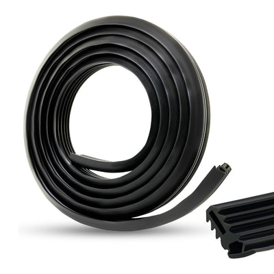 Coiled black rubber door gasket seal for LG and Kenmore dishwashers with close-up view of the profile.