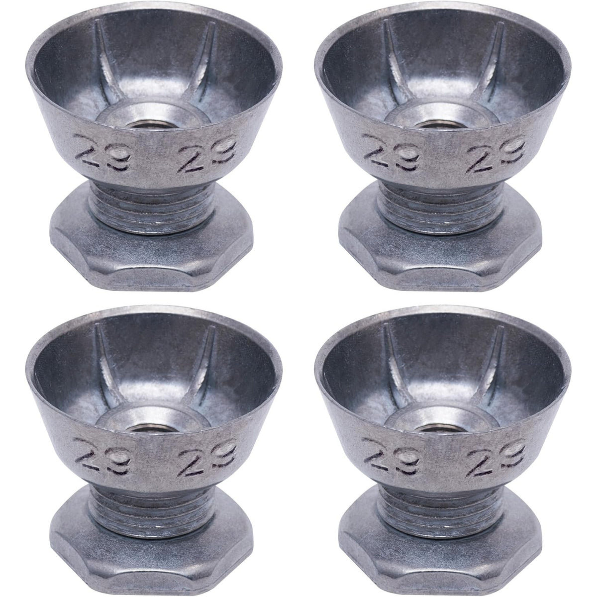 8066184 Dryer Motor Pulley 29, four metal pulleys shown in a product photo