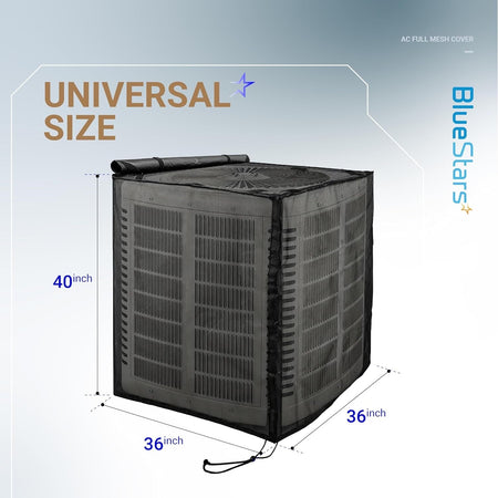 36x36x40 inch central air conditioner mesh cover with dimensions diagram for outside units.