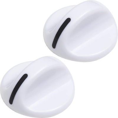 131965300 Dryer Timer Knob, two white knobs shown in a product photo