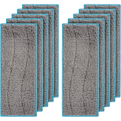 Set of 10 gray microfiber wet mopping pads compatible with iRobot Braava Jet m6 series robot mops.