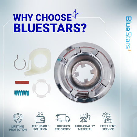 285785 Washer Clutch Kit Replacement, product components displayed with BlueStars quality and service icons