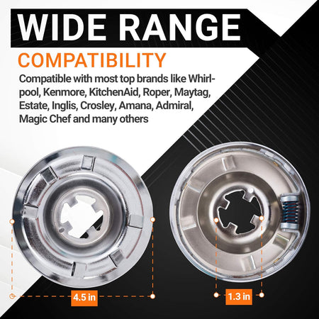 285785 washer clutch kit showing top and bottom views with 4.5 inch and 1.3 inch dimensions for appliance compatibility.