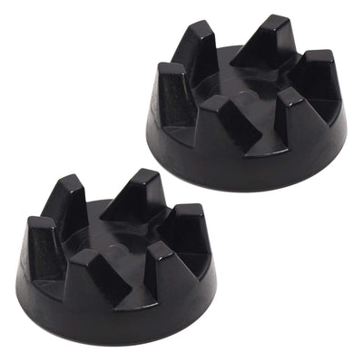 Two black 9704230 blender drive coupling replacements for KitchenAid blenders.