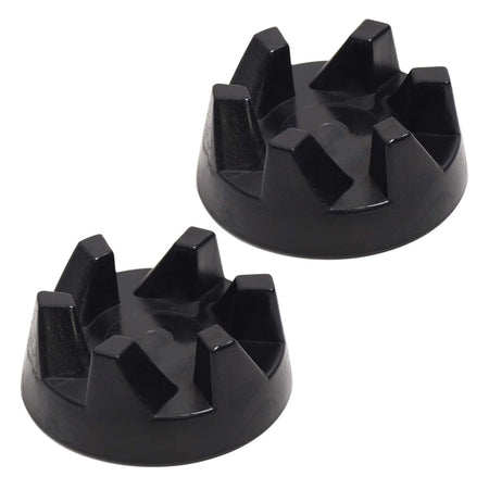 Two black 9704230 blender drive coupling replacements for KitchenAid blenders.