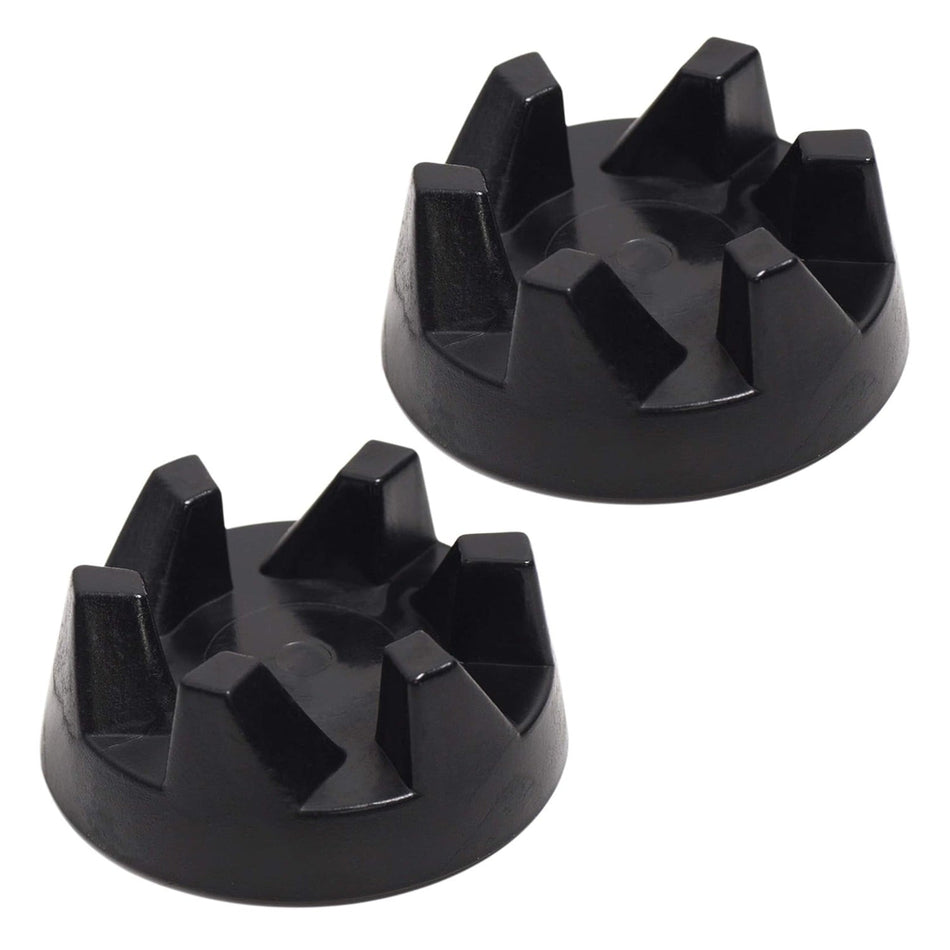 Two black 9704230 blender drive coupling replacements for KitchenAid blenders.