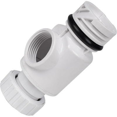 White 9-100-3006 universal pool cleaner wall fitting with quick disconnect and O-ring.