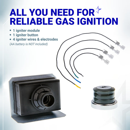 Weber Genesis 300 series 4-outlet electronic igniter kit with module, button, and wires.