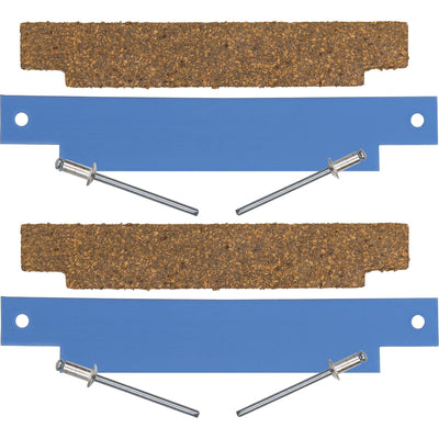 306508 Clothes Dryer Tumbler Front Glide Bearing Kit, two sets of brown glides, blue brackets, and pins