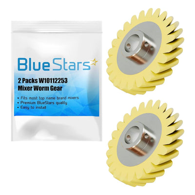 Two W10112253 mixer worm gears with BlueStars branded packaging.