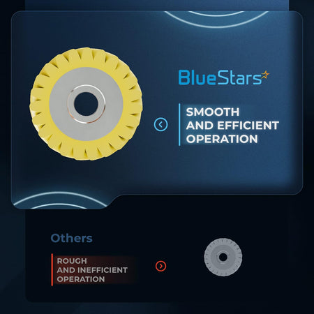 Comparison graphic showing a yellow W10112253 mixer worm gear for smooth operation versus a standard gear.
